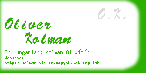 oliver kolman business card